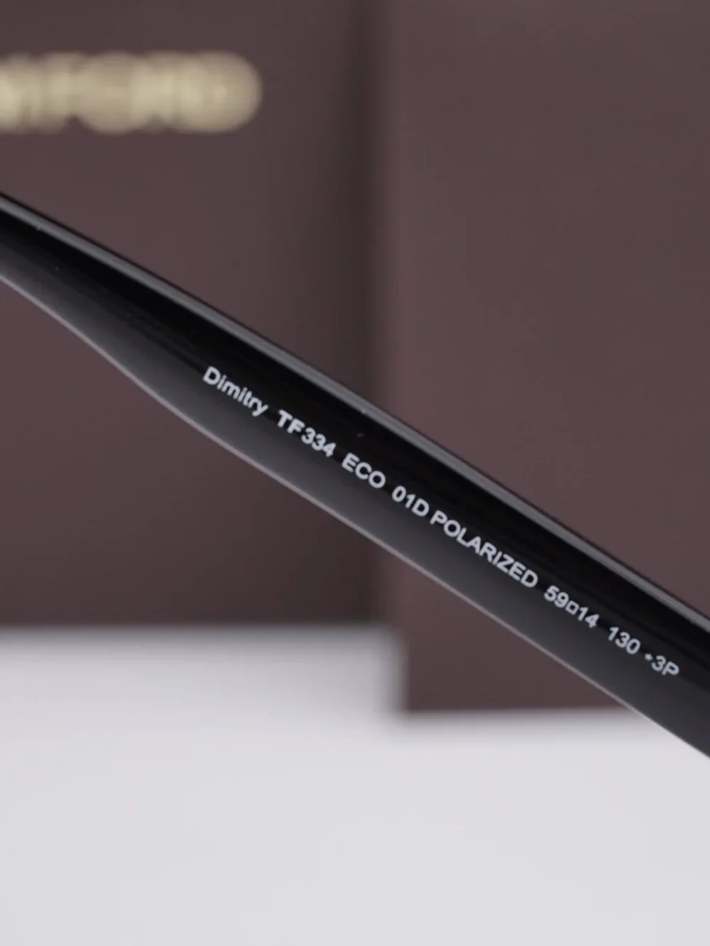 Tom Ford Dimitry FT0334 01D Aviator Sunglasses - Shiny Black / Smoke Polarized